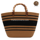 Sac De Plage Femme Paille Brun En