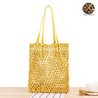 Sac De Plage Filet Jaune En Paille