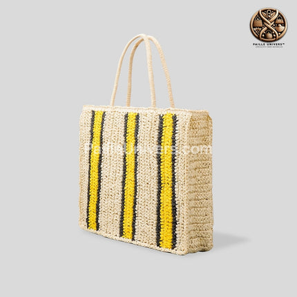 Sac De Plage Osier Bicolore En