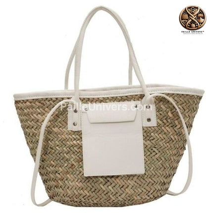 Sac De Plage Osier Blanc En