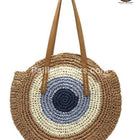 Sac De Plage Osier Rond Marron En