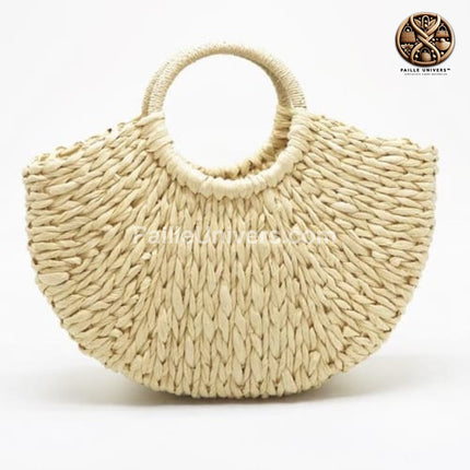 Sac De Plage Paille Fait Main Beige Sac En Paille