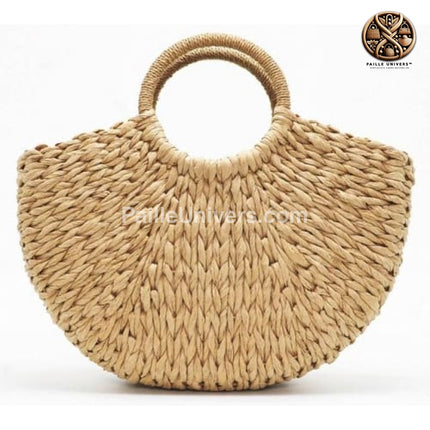 Sac De Plage Paille Fait Main Brun Sac En Paille