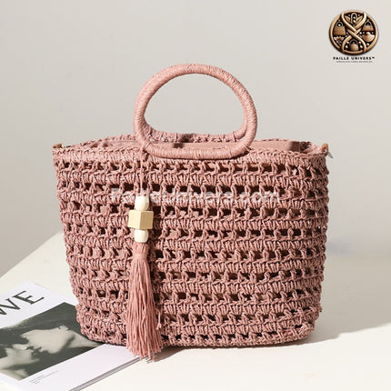 Sac De Plage Raphia Rose