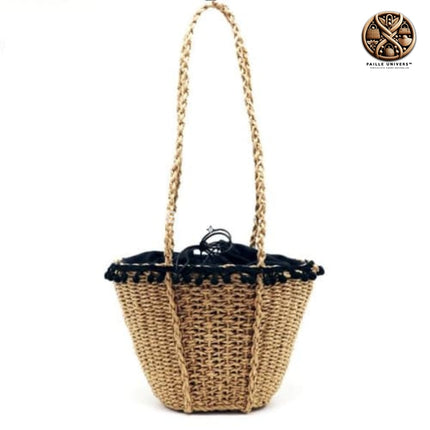 Sac En Osier Dentelle Noire Sac Osier