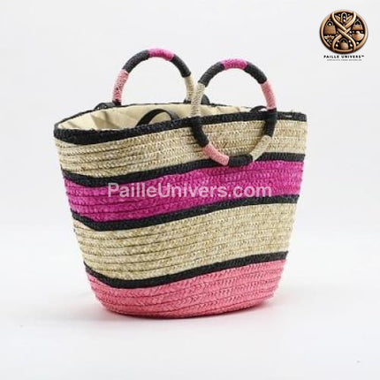 Sac En Osier Fait Main Rose Sac Osier