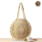 Sac En Paille De Plage Femme Beige Rond