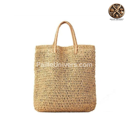 Sac En Paille Plage Bohème Brut En Paille