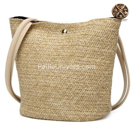 Sac En Paille Qui Se Ferme Beige Sac Osier