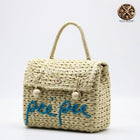 Sac Osier Coloré Beige En