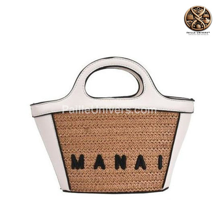 Sac Osier Glamour Blanc - Petit En