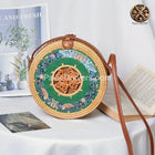 Sac Rond En Paille Nature Vert