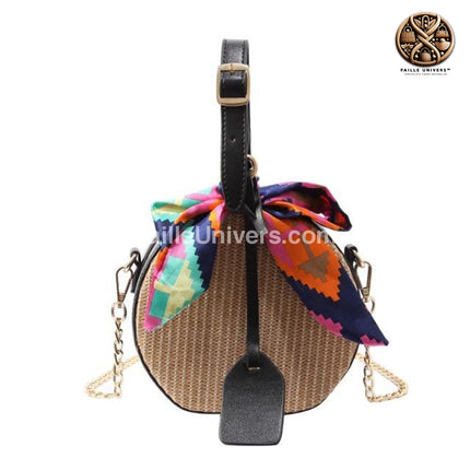 Sac Rond Osier Anse Cuir En