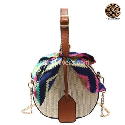 Sac Rond Osier Anse Cuir En