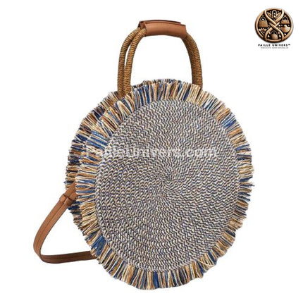 Sac Rond Osier Bandoulière Bleu Sacs En