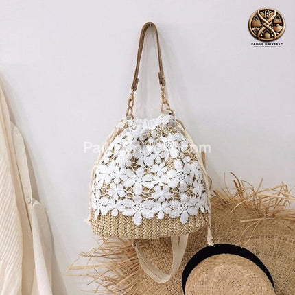 Sac Rond Osier Dentelle En