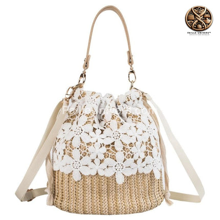 Sac Rond Osier Dentelle En