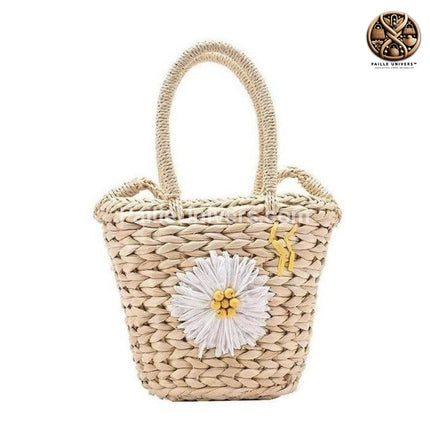 Sac Rond Osier Fleur En