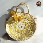 Sac Rond Paille Jaune