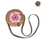 Sac Rond Paille Rose Rond