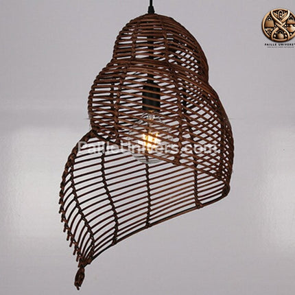 Suspension Bambou Coquillage Sombre / 25Cm X 35Cm Luminaire