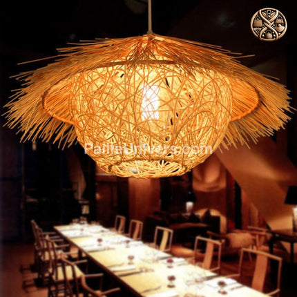 Suspension Bambou Paille Luminaire