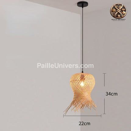 Suspension Rotin Bambou Osier Single Light Suspensions